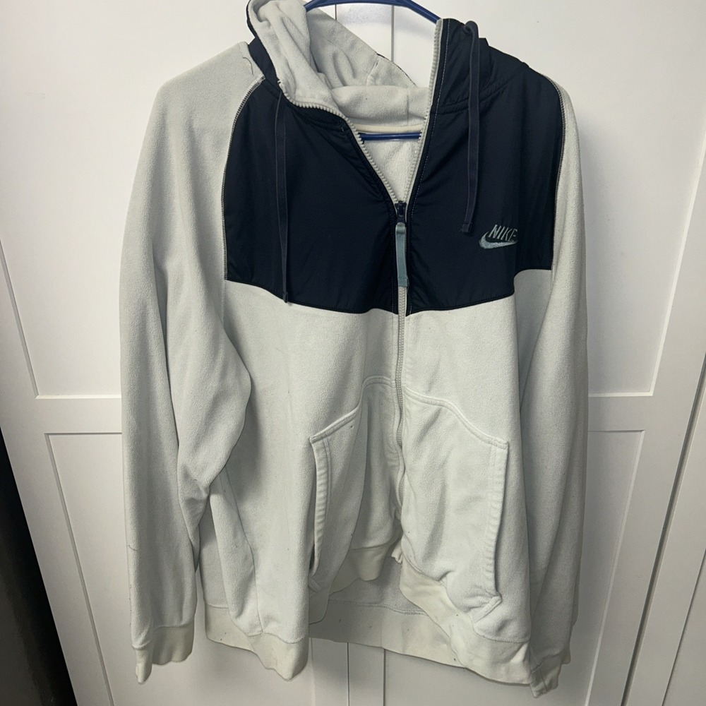 Nike Winter Windrunner Fleece Jacket Silver/Obsidian/Teal Mens XL 929114-034‎